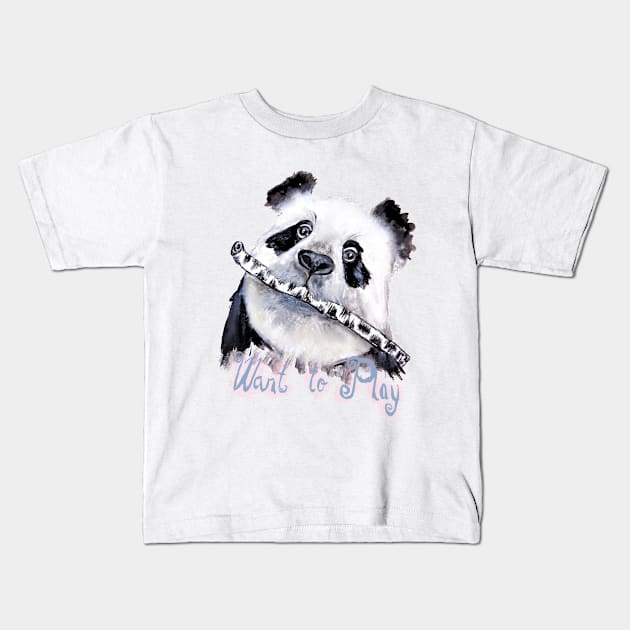 Panda Play Kids T-Shirt by msmart